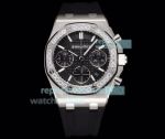 Swiss Replica Audemars Piguet Royal Oak Black Chronograph Ladies 37MM Watch